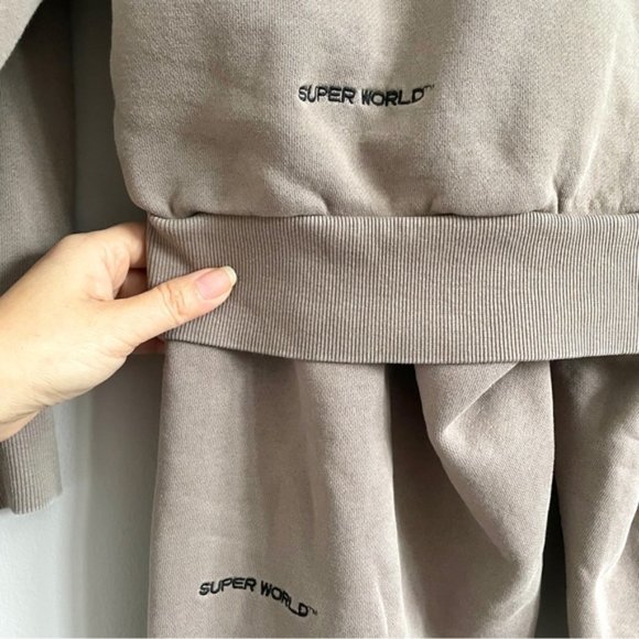 Aritzia Gd Modern Taupe Super World™ The Super™ Fleece Sweatsuit Set - S - Picture 2 of 14